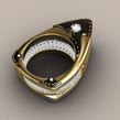 Floating Marquis Black Knight Ladies Ring