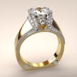 Italian Top Ladies Diamond and 18k Ring